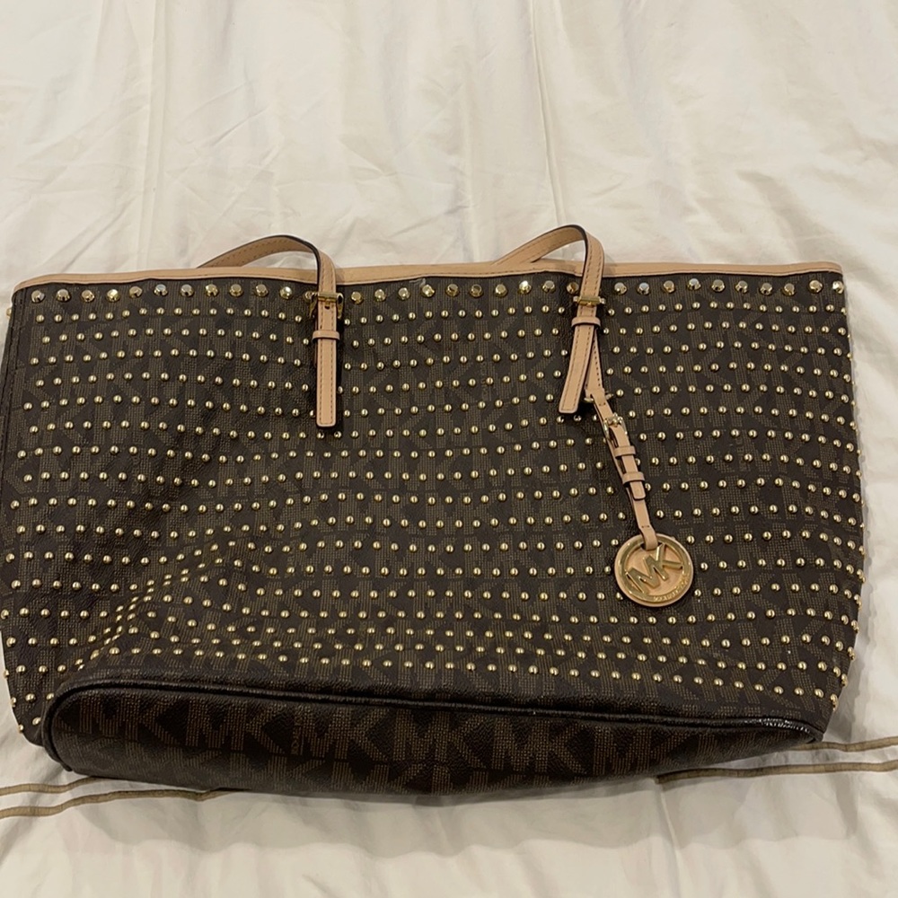 Michael Kors jet set studded travel tote